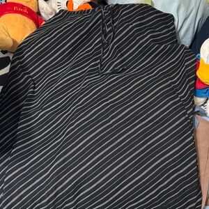 Lane Bryant Black Pencil Skirt with White Pinstripes